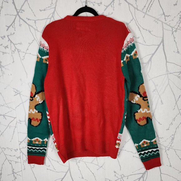 Bluenotes Gingerbread Funny Print Crewneck Ugly Christmas Sweater - Picture 5 of 7